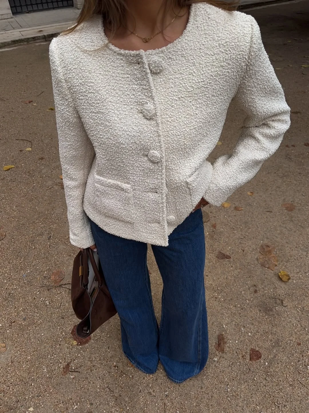 fall outfits for women in 30s style 2026 Bouclé Jackets Give Everyday Denim a Sophisticated Finish