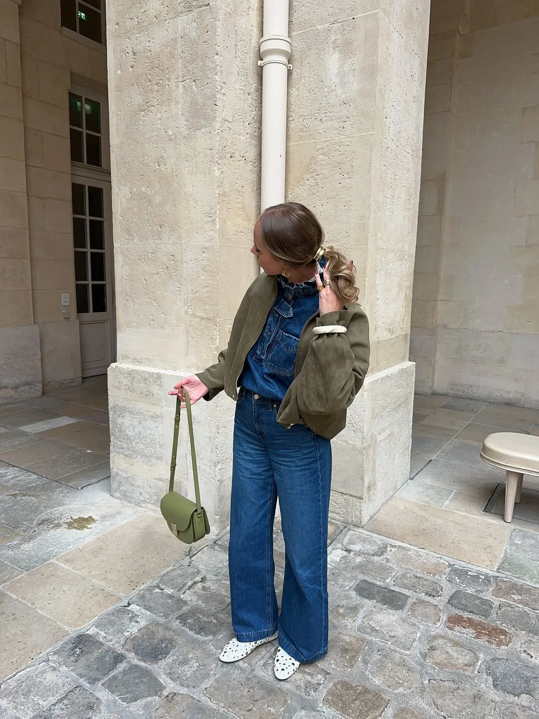 Fall outfits ideas 2026 Double Denim And Olive Jackets For Modern Parisian Fall