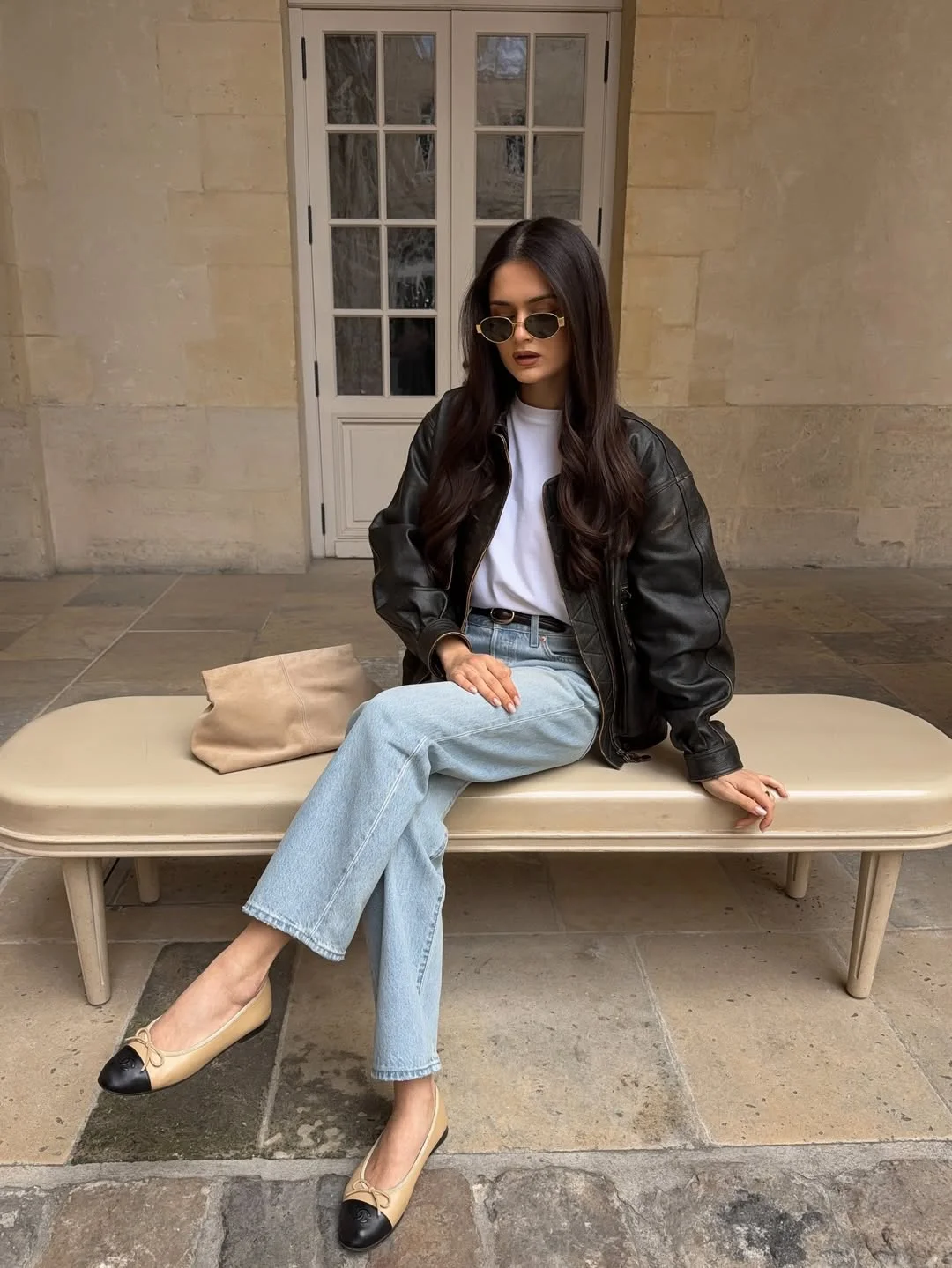 Fall outfits ideas 2026 Minimal Black Leather Jackets With Light Wash Denim