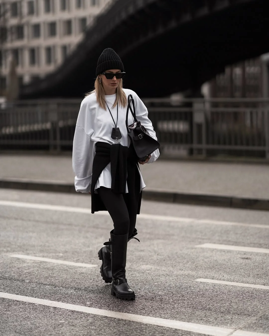 fall outfits with boots and leggings 2026 Minimalist City Layers with Chunky Riding Boots