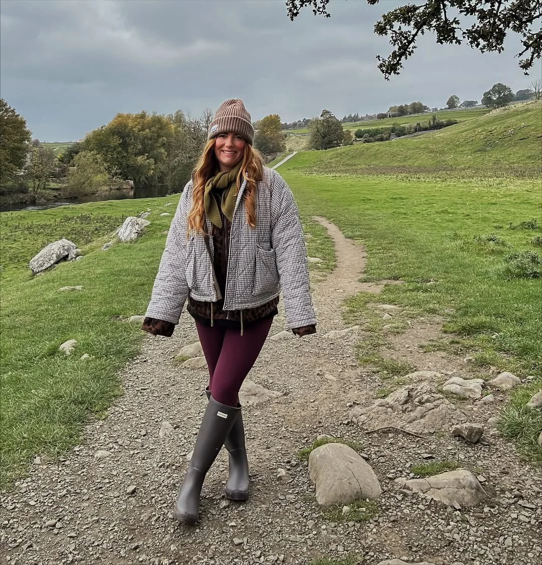 fall outfits with boots and leggings 2026 Countryside Comfort with Rain Boots and Rich Autumn Colors