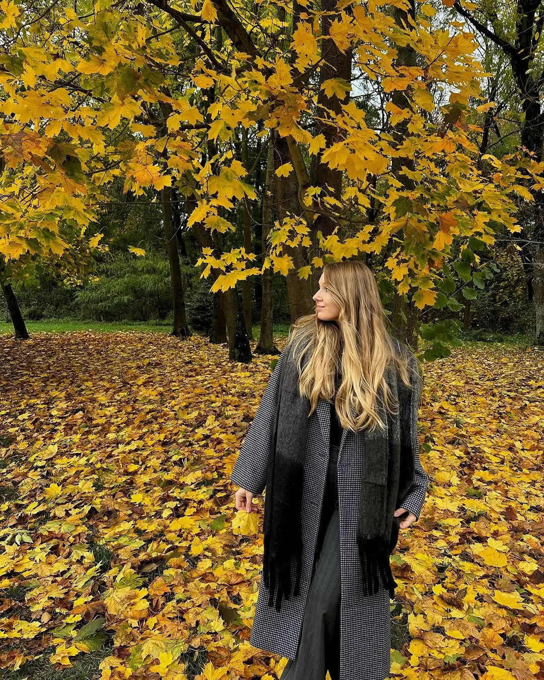 fall outfits with coat 2026 A Classic Gray Coat and Oversized Scarf for Peak Autumn Comfort