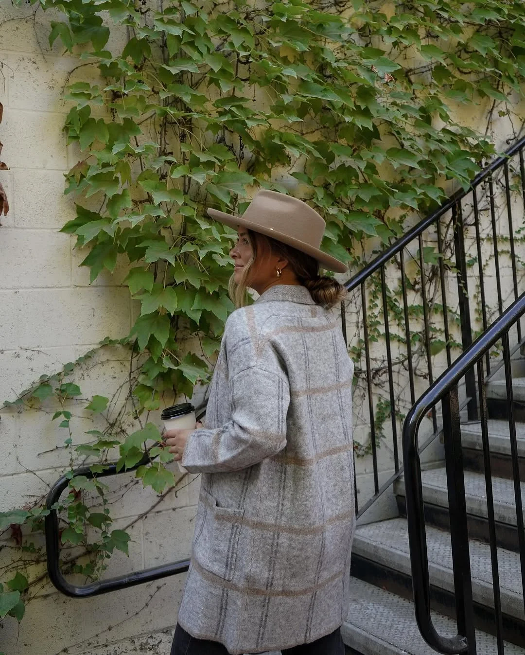 fall outfits with coat 2026 Relaxed Plaid Outerwear With Western-Inspired Charm