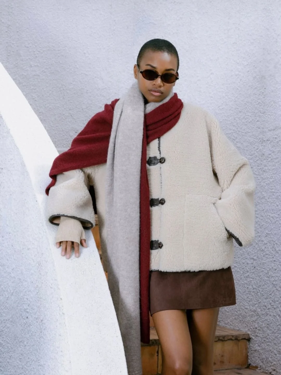 fall outfits with jacket 2026 Wrap Yourself in Soft Neutrals with a Statement Scarf