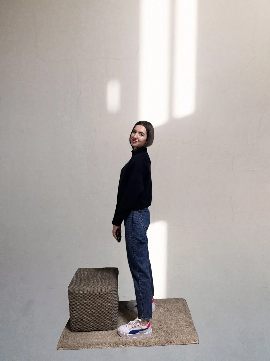 fall outfits with jeans and sneakers 2026 Minimal Dark Knit with Straight Jeans for Everyday Confidence
