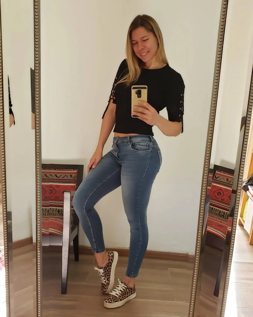 fall outfits with jeans and sneakers 2026 Leopard Print Sneakers That Turn Simple Basics into a Statement