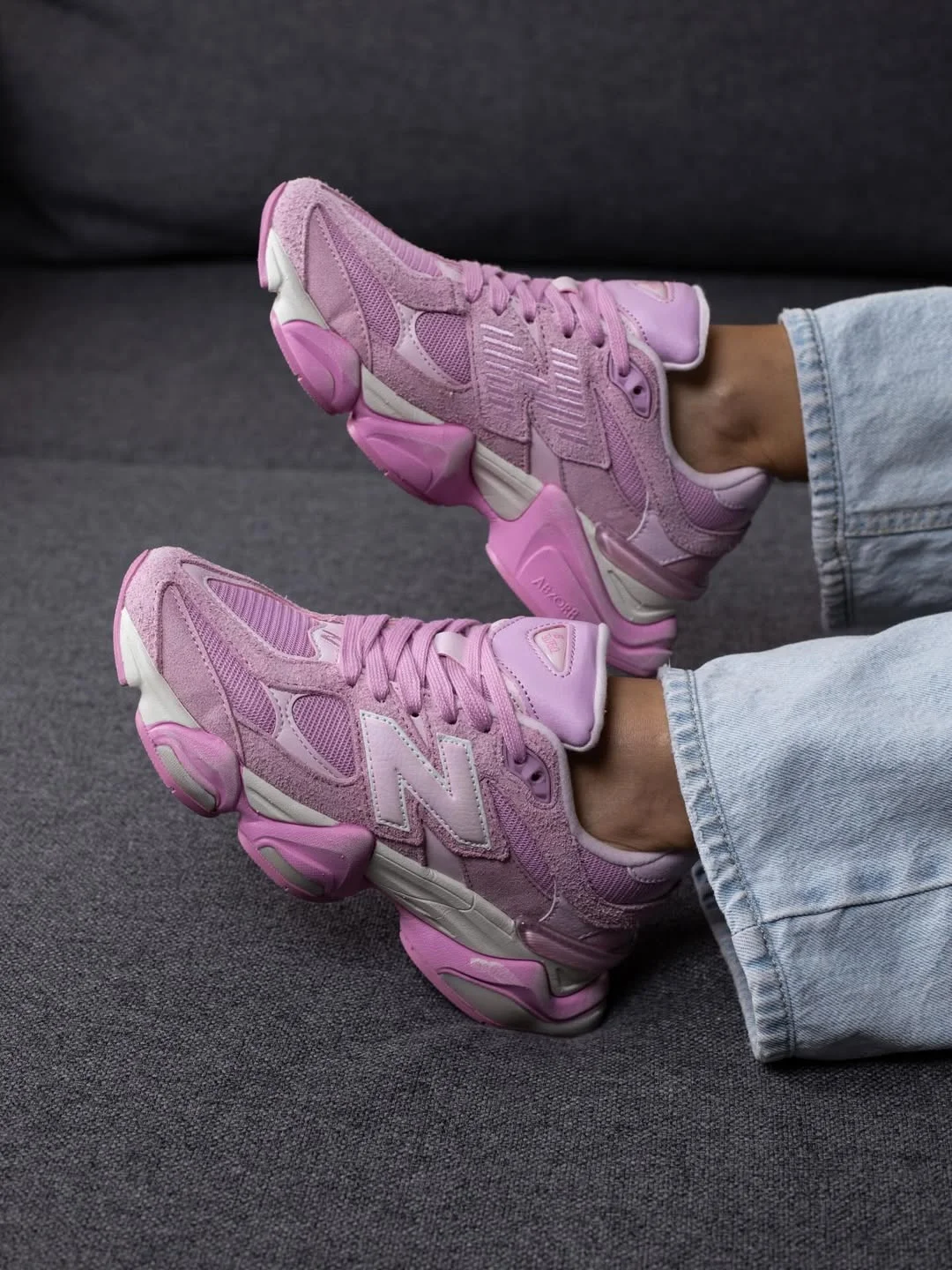 fall outfits with jeans and sneakers 2026 Chunky Pink Sneakers That Turn Denim into a Statement
