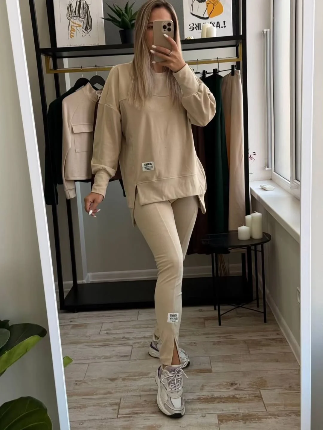 fall outfits with leggings 2026 Soft Beige Athleisure for Effortless Everyday Style