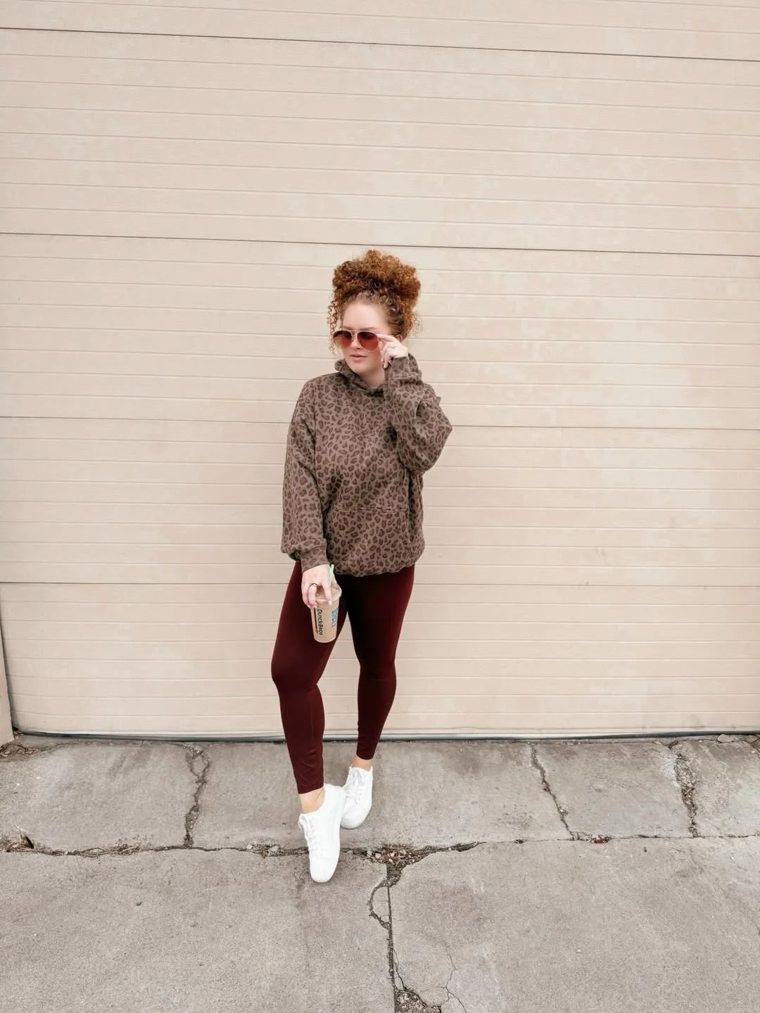 fall outfits with leggings 2026 Leopard Print Hoodie With Rich Autumn Tones