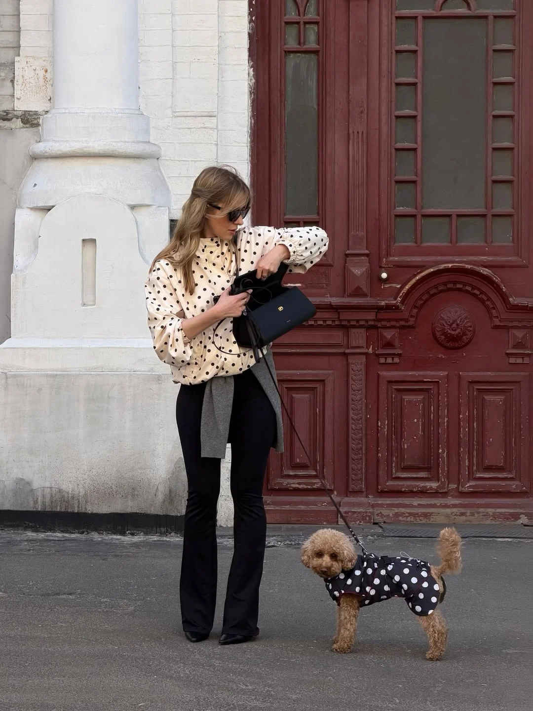 fall outfits with leggings 2026 Parisian-Inspired Leggings Styling With Polka Dots