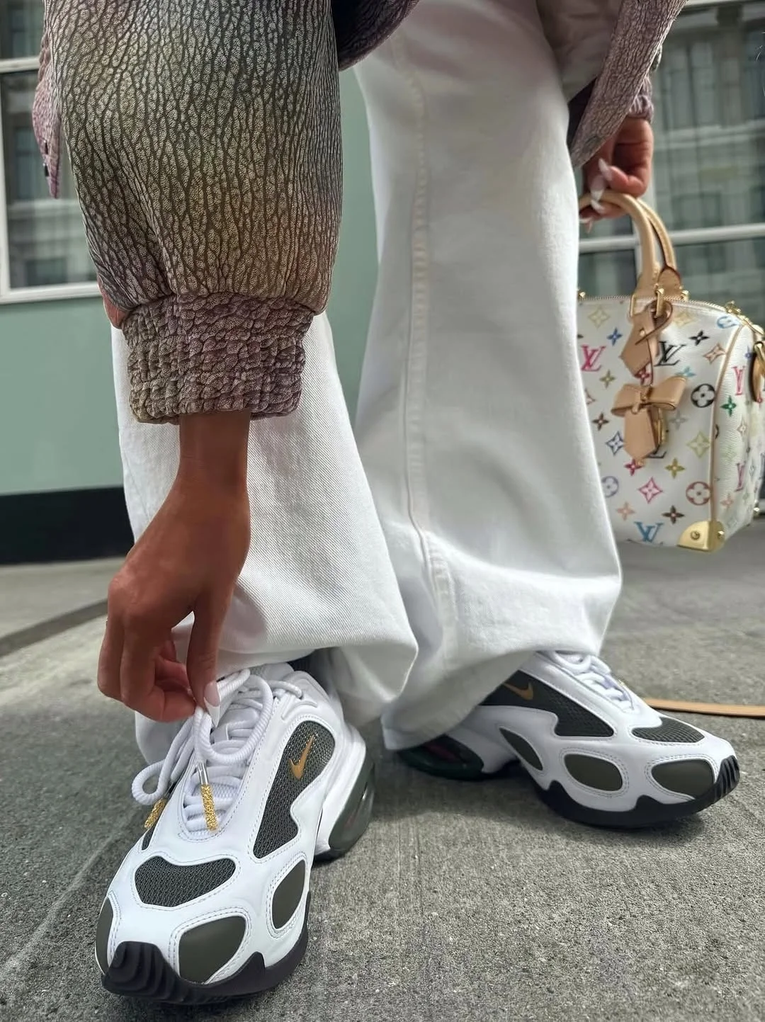 fall outfits with sneakers 2026 Luxury-Inspired Sneakers With Relaxed White Denim
