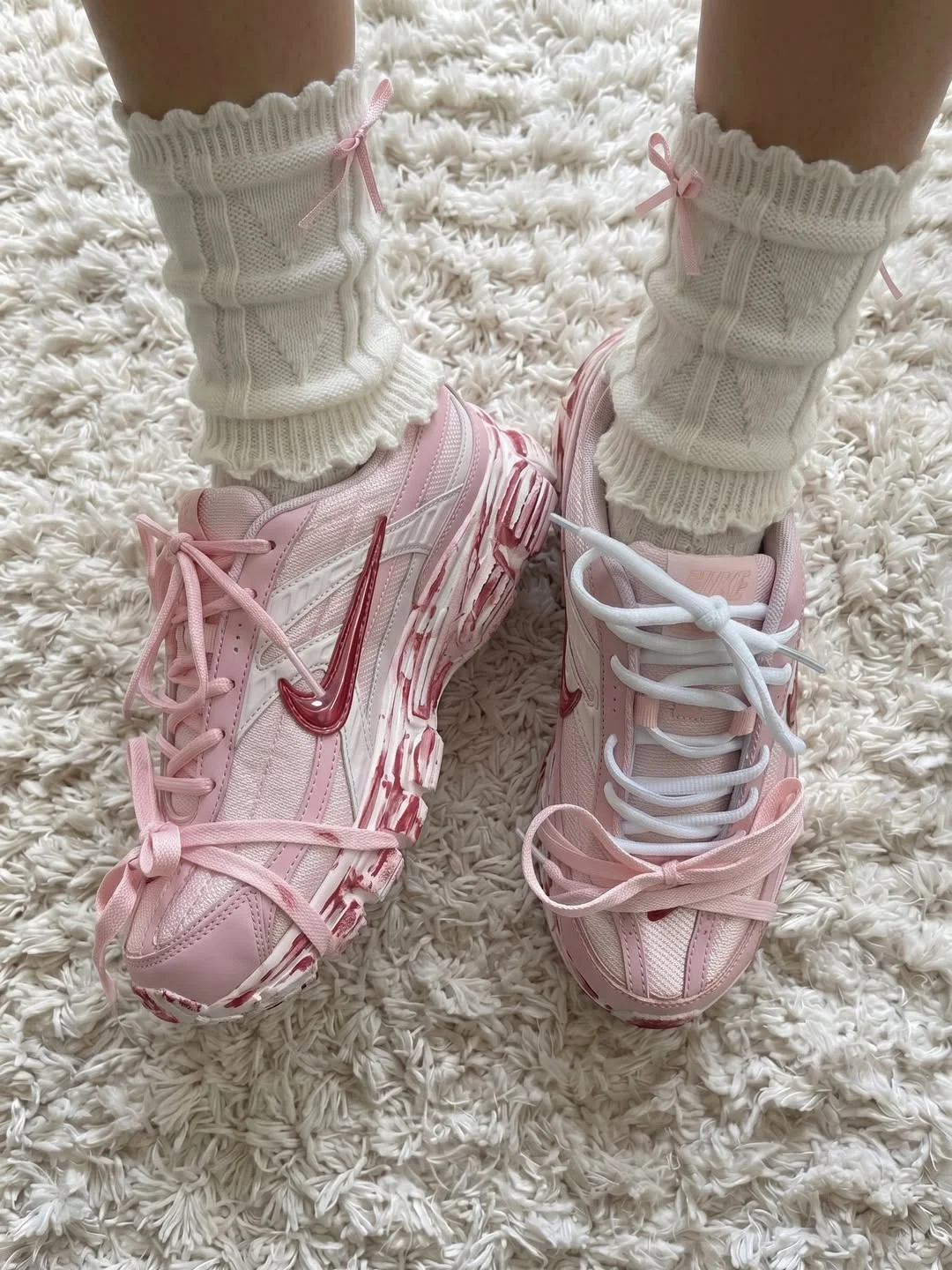 fall outfits with sneakers 2026 Coquette Sneakers Meet Cozy Knit Socks