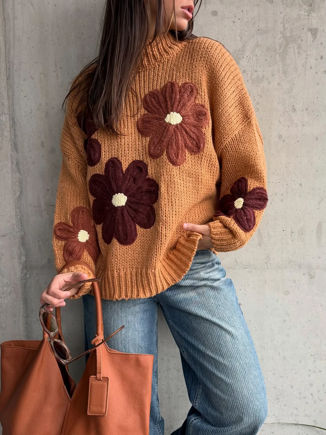 fall outfits with sweater 2026 Statement Floral Sweater That Makes Autumn Feel Playful Again