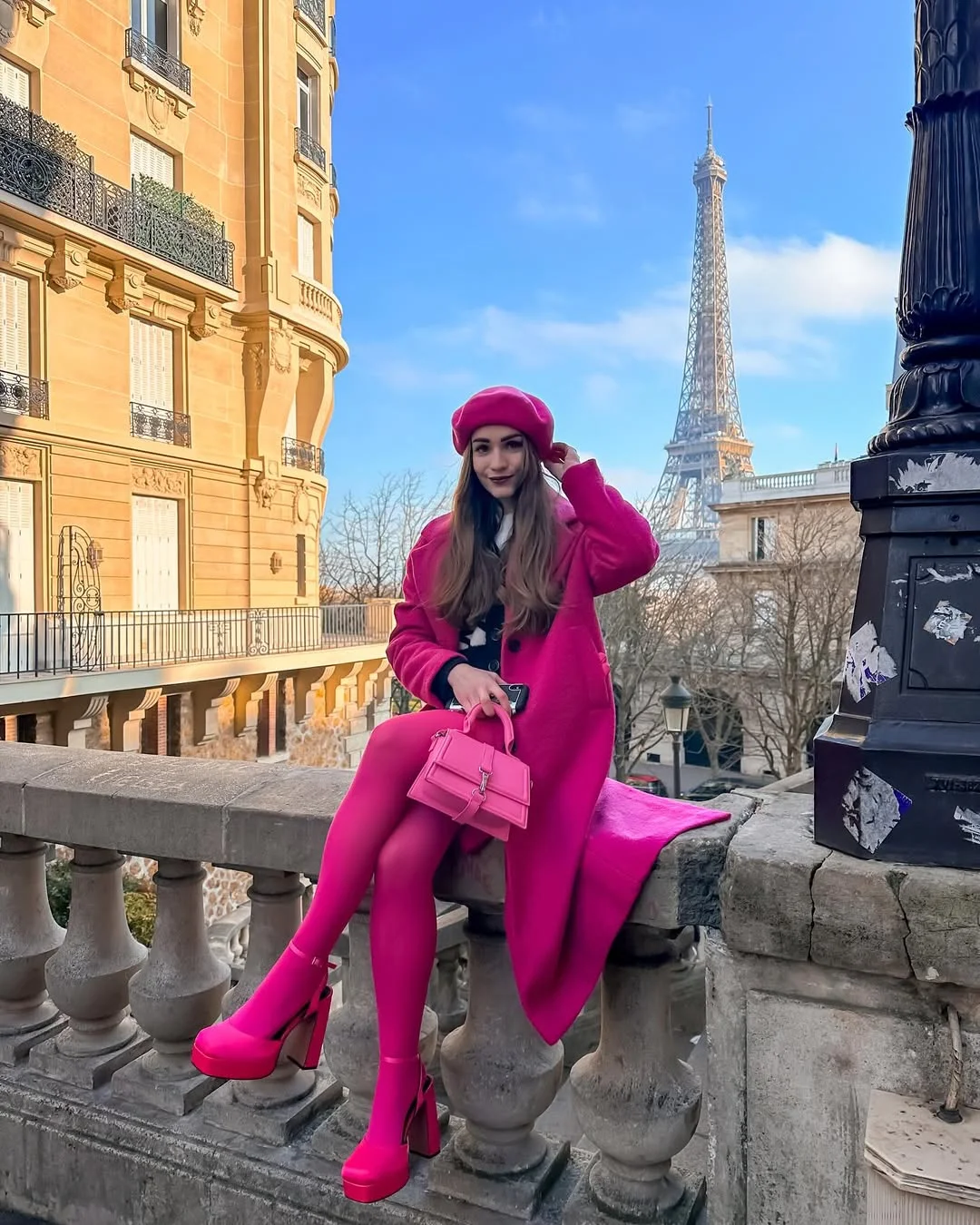 fall outfits with tights 2026 Bold Pink Tights That Turn Autumn Into a Fashion Statement