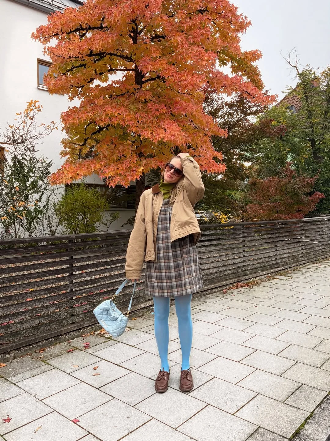fall outfits with tights 2026 Powder Blue Tights With Vintage-Inspired Charm