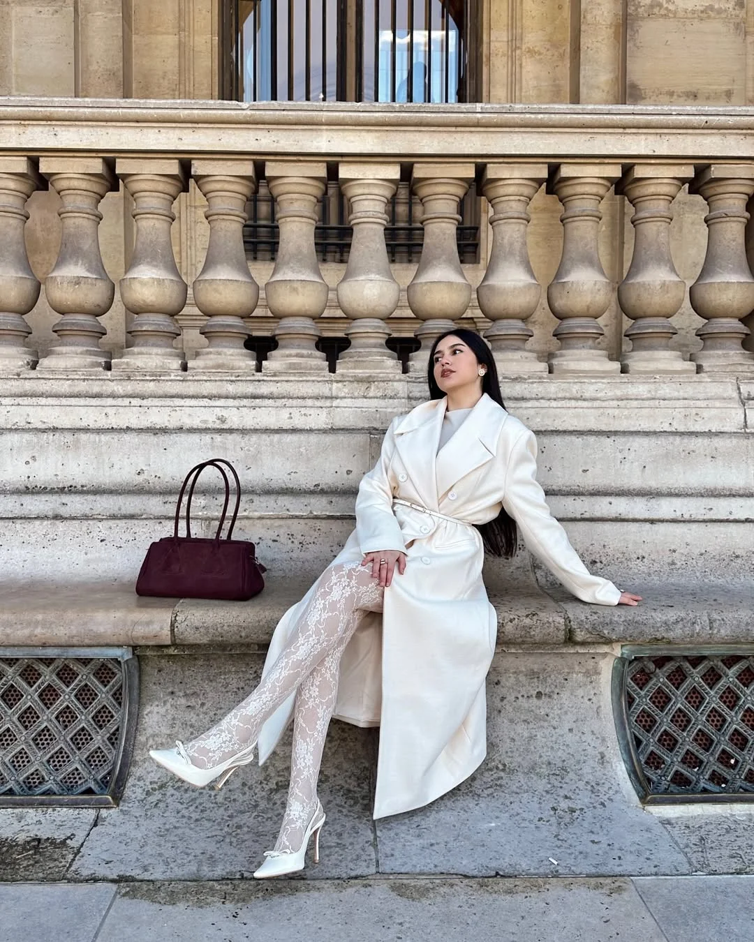 fall outfits with tights 2026 Elegant Lace Tights and a Soft Ivory Palette
