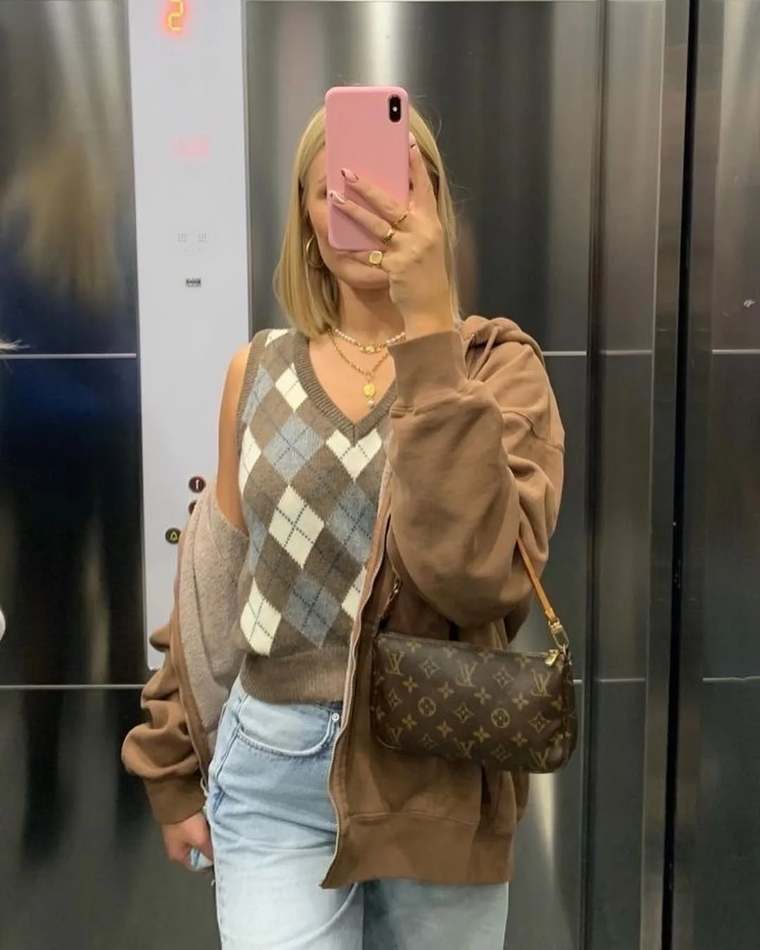 fall outfits with vests 2026 Argyle Knit Vest for Cozy Everyday Layering