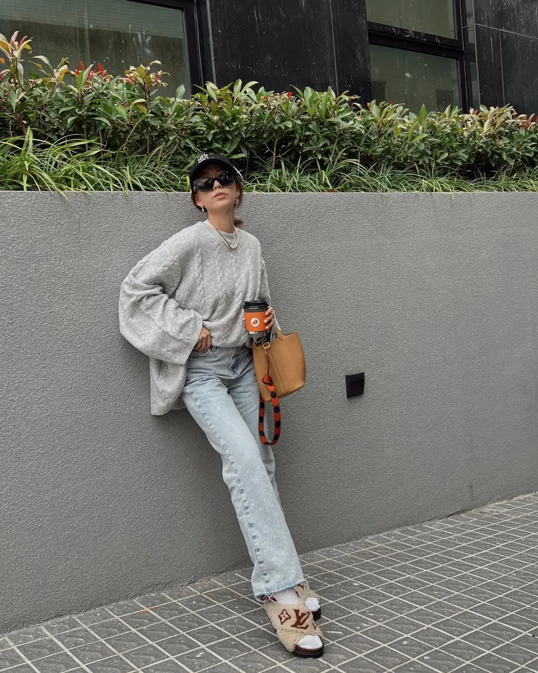 fall smart casual office outfits women 2026 Oversized Knitwear and Straight Denim for Cozy Office Mornings