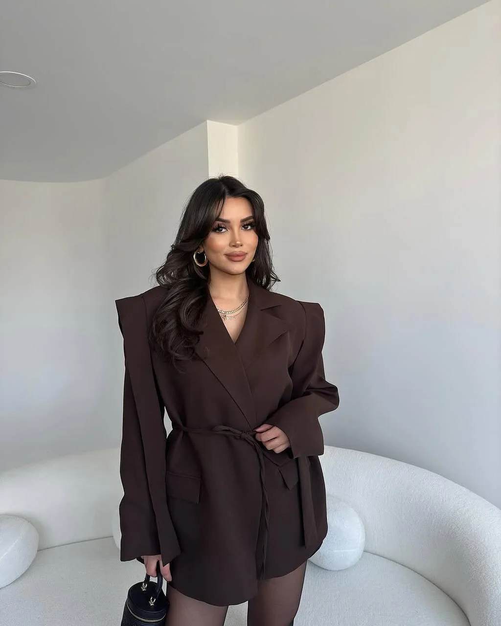 fall smart casual office outfits women 2026 Chocolate Brown Power Dressing With a Fashion-Girl Twist