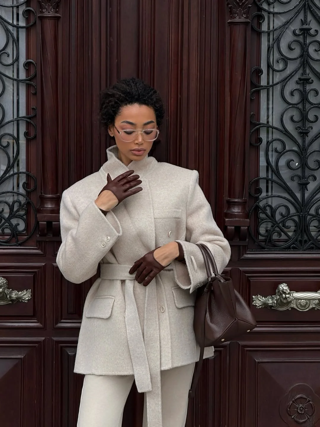 fall smart casual office outfits women 2026 Soft Cream Outerwear and Elegant Neutral Layers