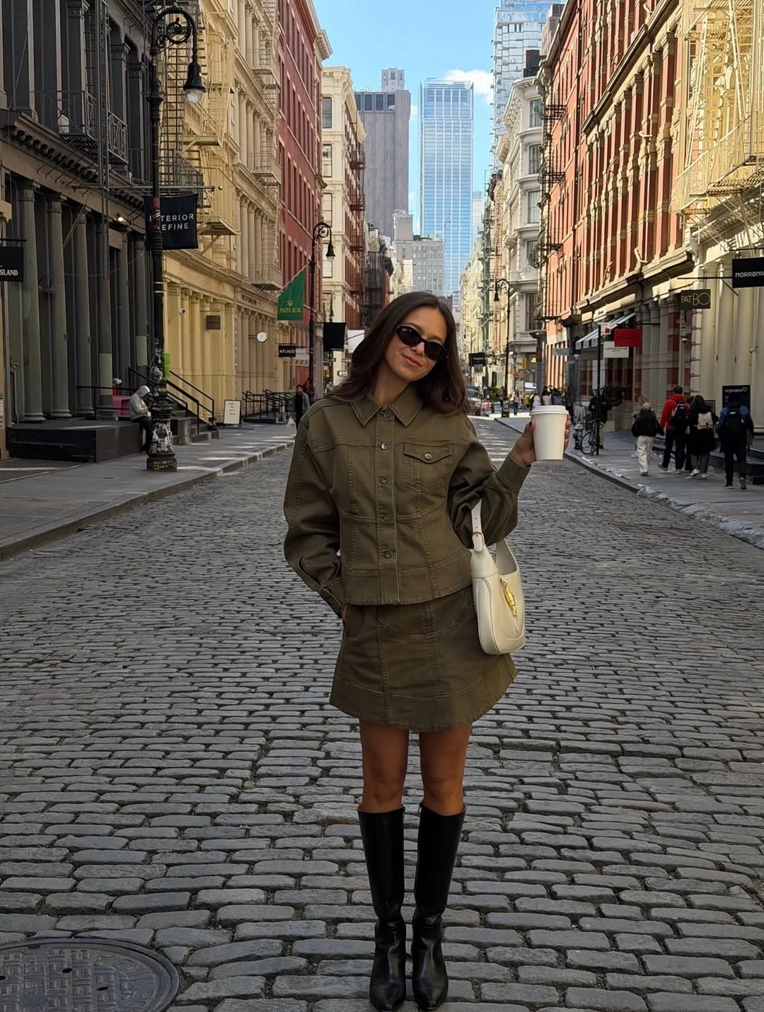 fall street style NYC outfits 2026 Olive Green Sets And Uptown Coffee Run Style