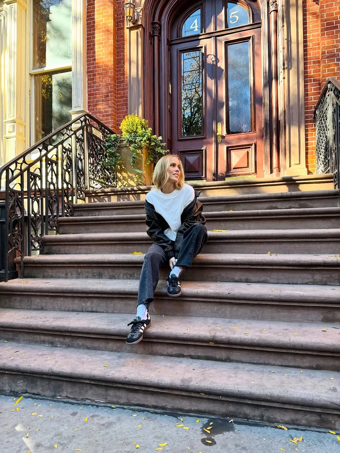 fall street style NYC outfits 2026 Classic Denim And Brownstone Weekend Dressing