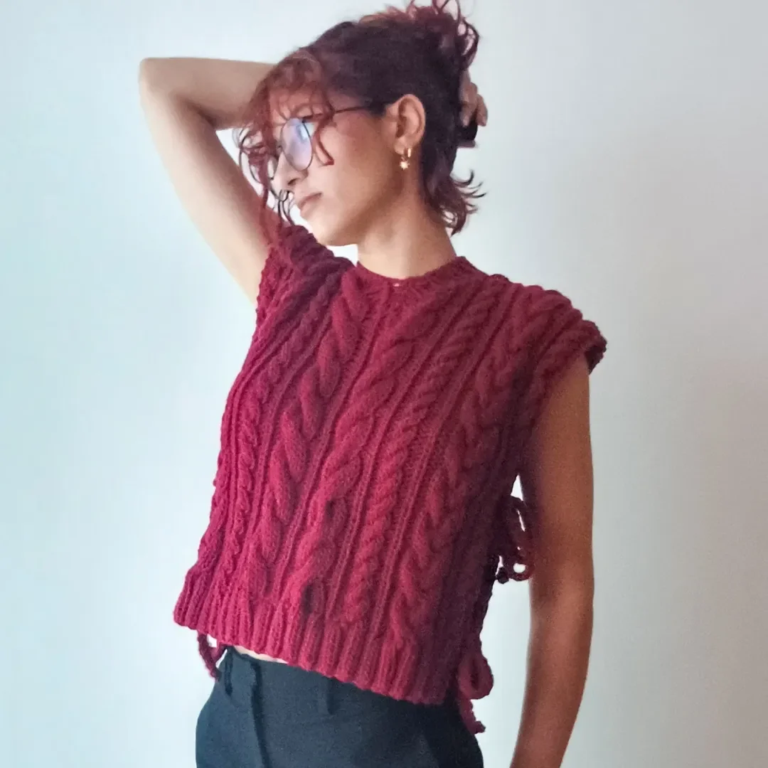 fall vest outfits for women 2026 Burgundy Cable Knit Vest for Timeless Autumn Style