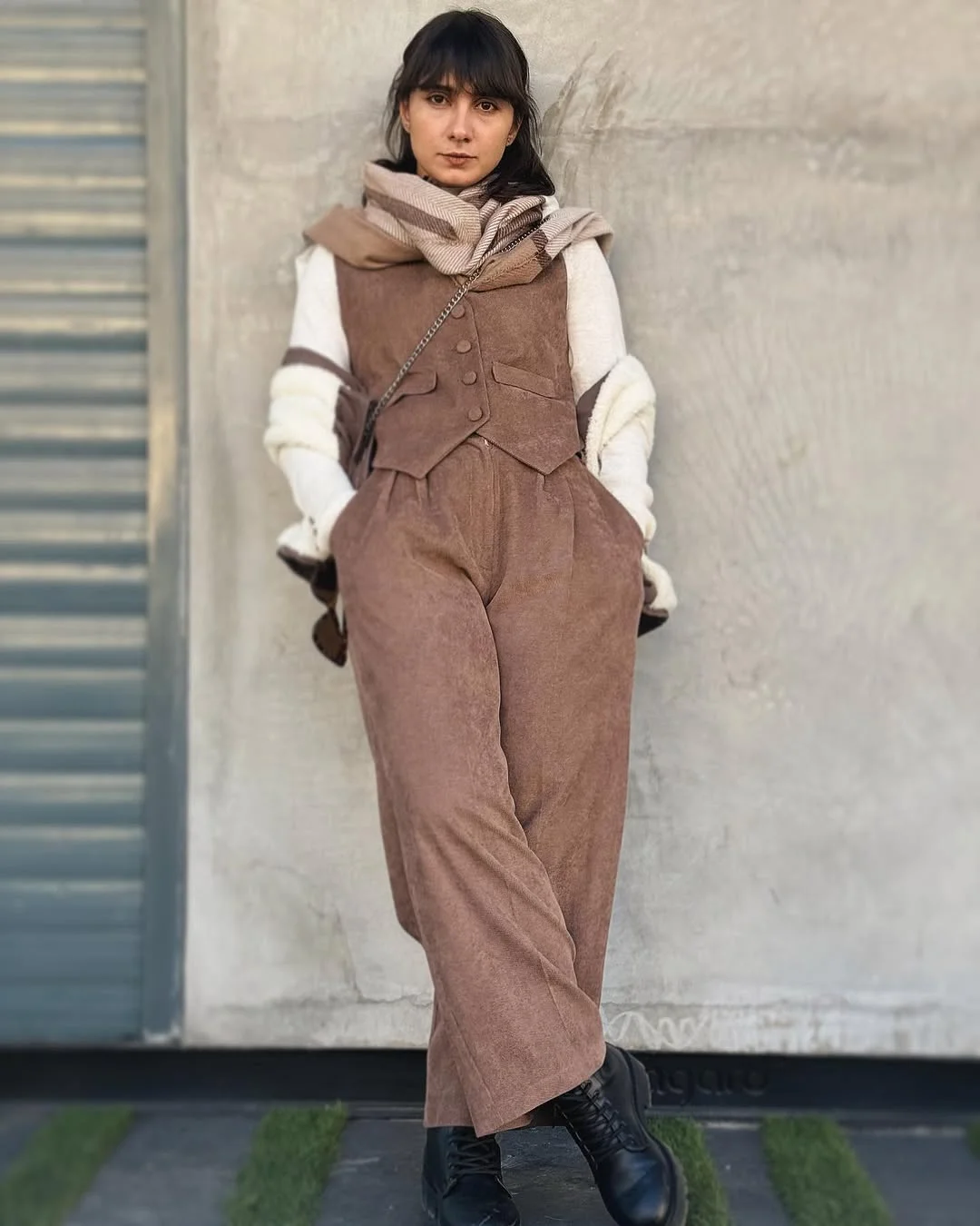fall vest outfits for women 2026 Soft Tailoring with a Matching Vest and Wide-Leg Set