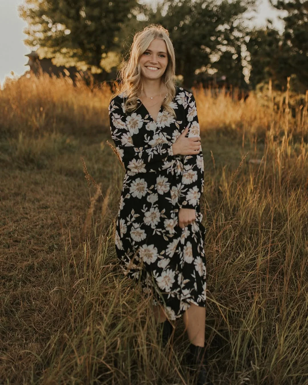 fall wedding guest dress 2026 Floral Long Sleeve Dresses Still Own Outdoor Fall Weddings