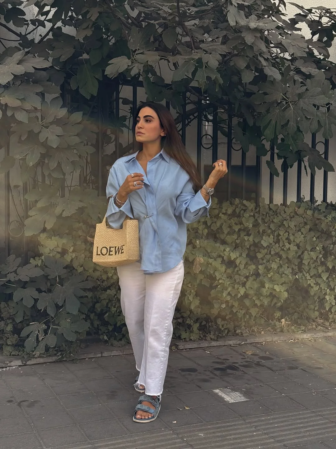 Summer to fall outfits 2026 Soft Blue Shirting And White Denim Always Feels Expensive