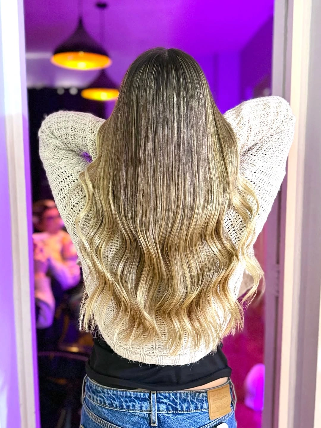 babylights hair ideas Golden Champagne Babylights for Long Flowing Hair