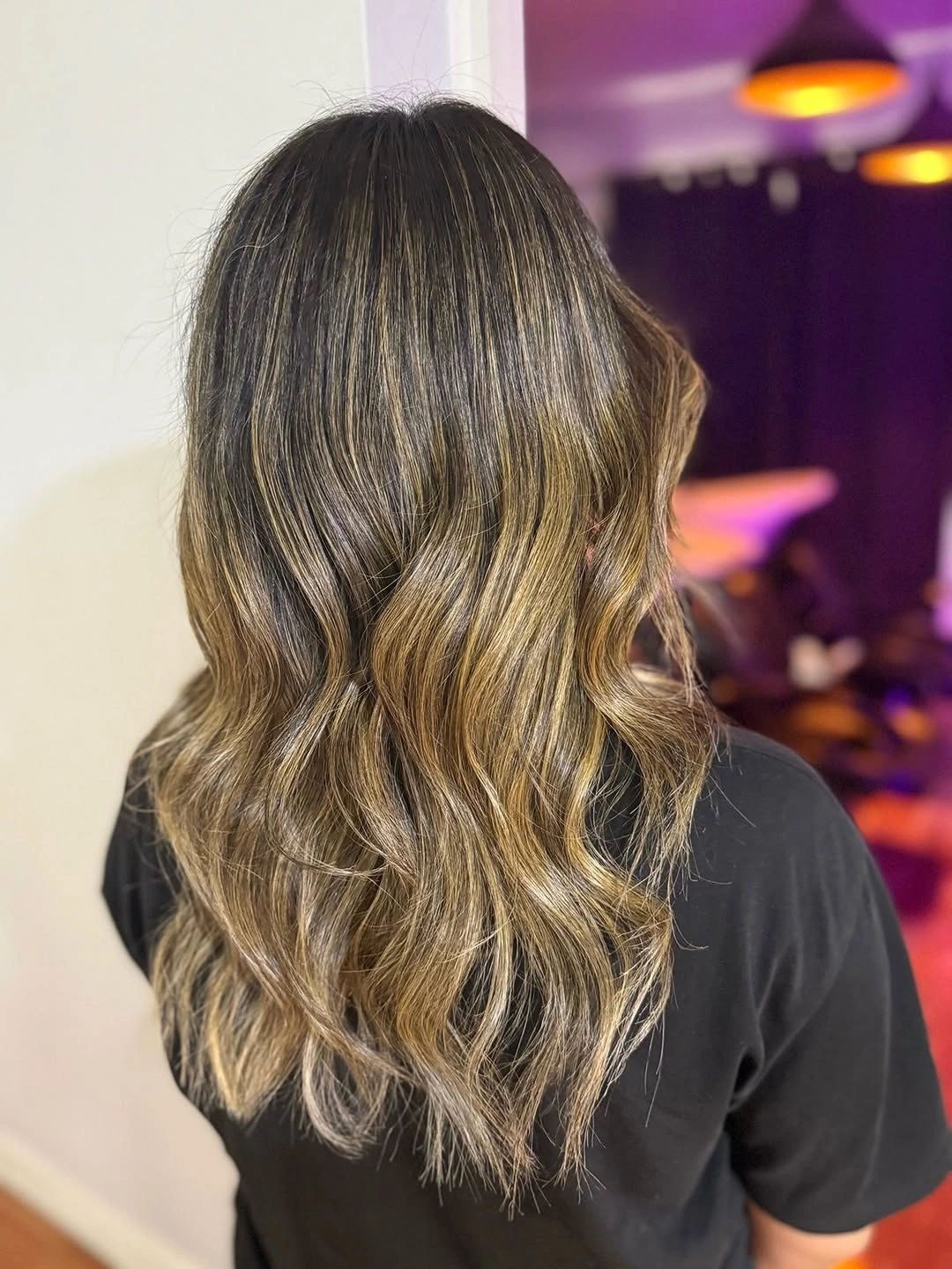 babylights hair ideas Dimensional Mocha Brunette with Golden Babylights
