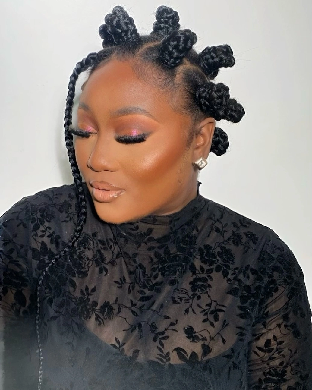 bantu knots hairstyles Classic Braided Bantu Knots with a Face-Framing Accent