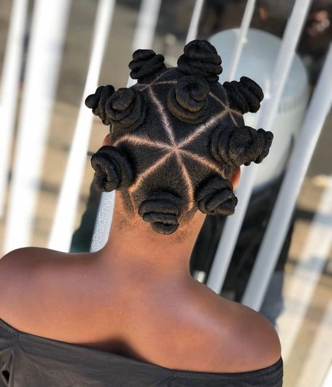 bantu knots hairstyles Geometric Star Parting with Perfectly Balanced Knots