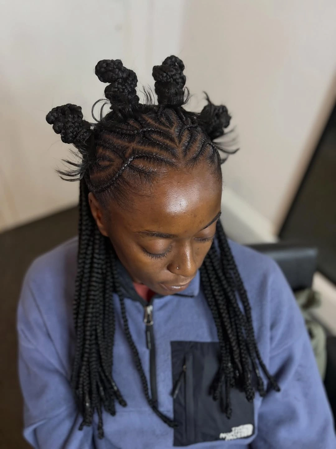 bantu knots hairstyles Creative Half-Up Bantu Knots with Long Box Braids