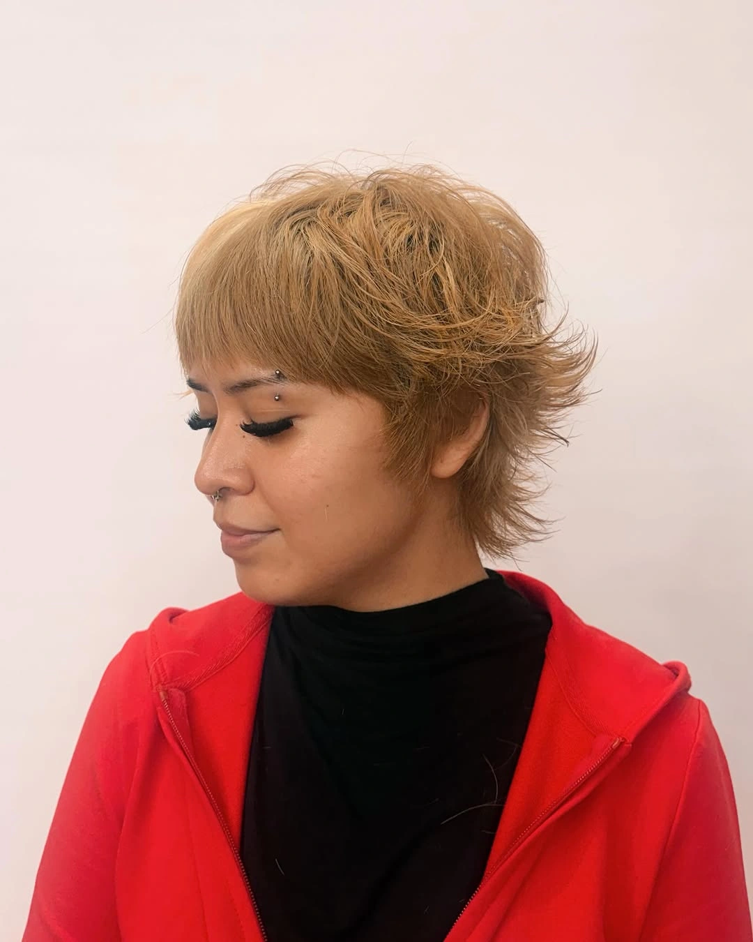 bixie haircut Textured Golden Blonde Shaggy Bixie