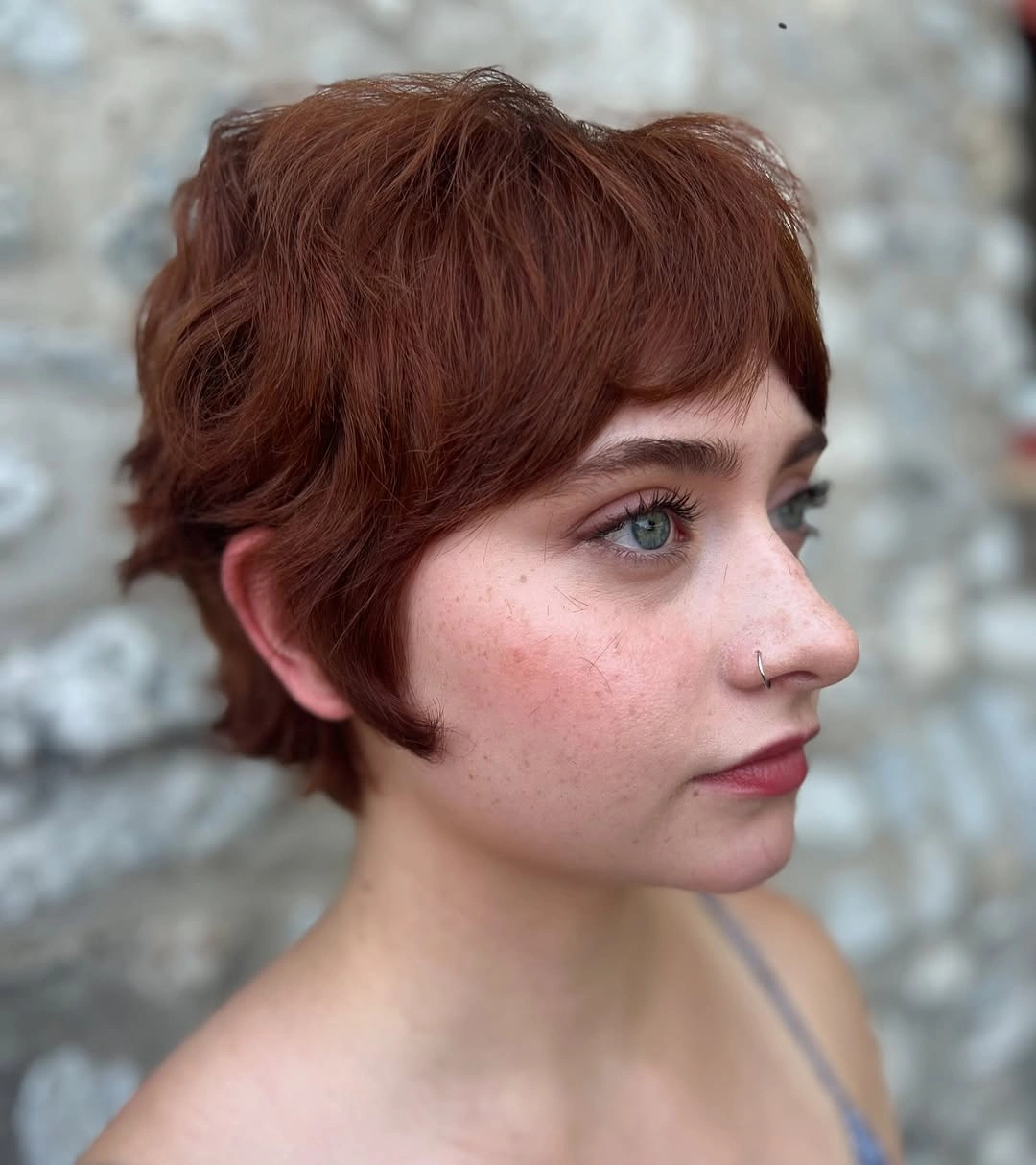 bixie haircut Warm Copper Bixie with Soft Rounded Shape