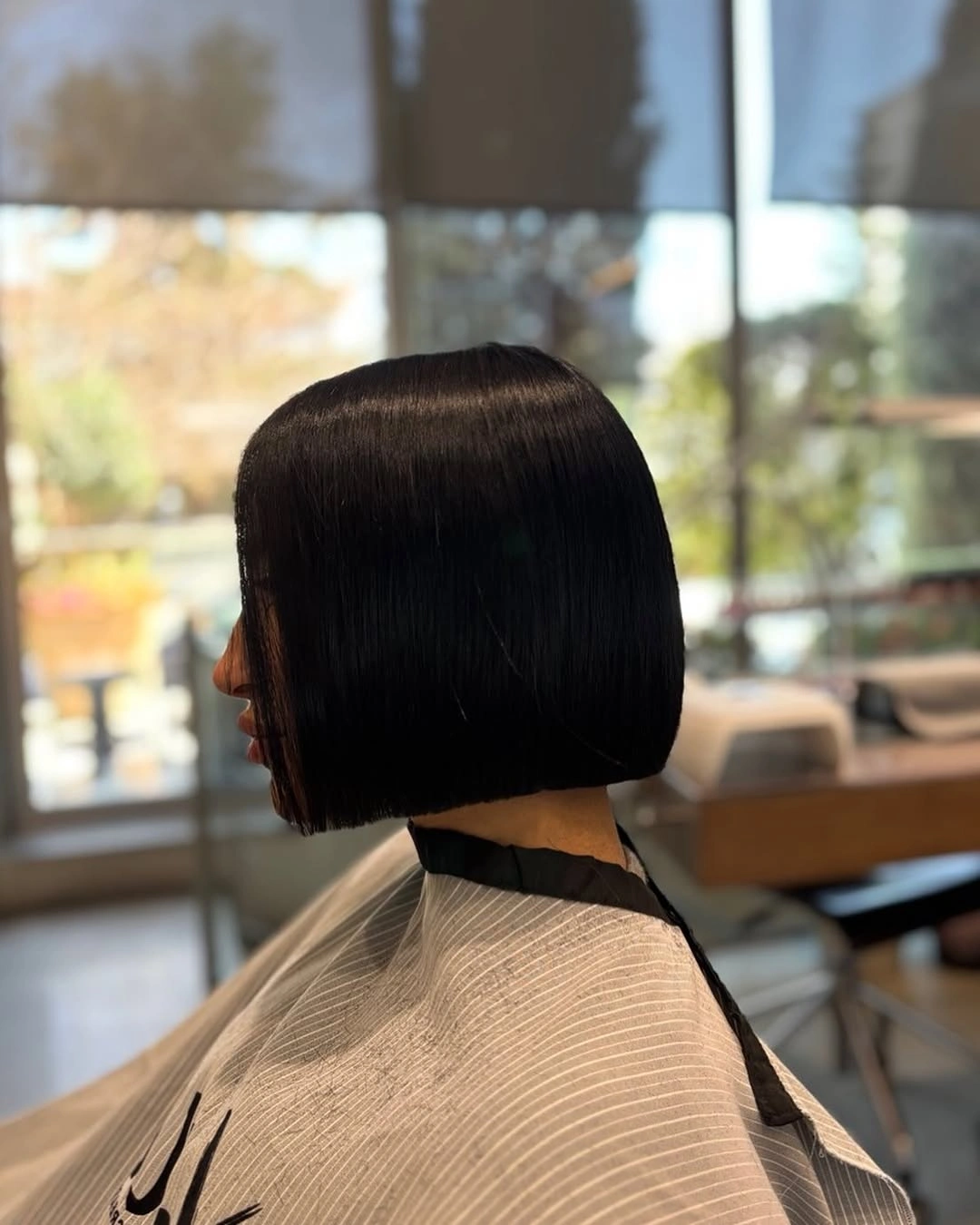 bob hairstyles for black women Sleek Black Blunt Bob From The Side