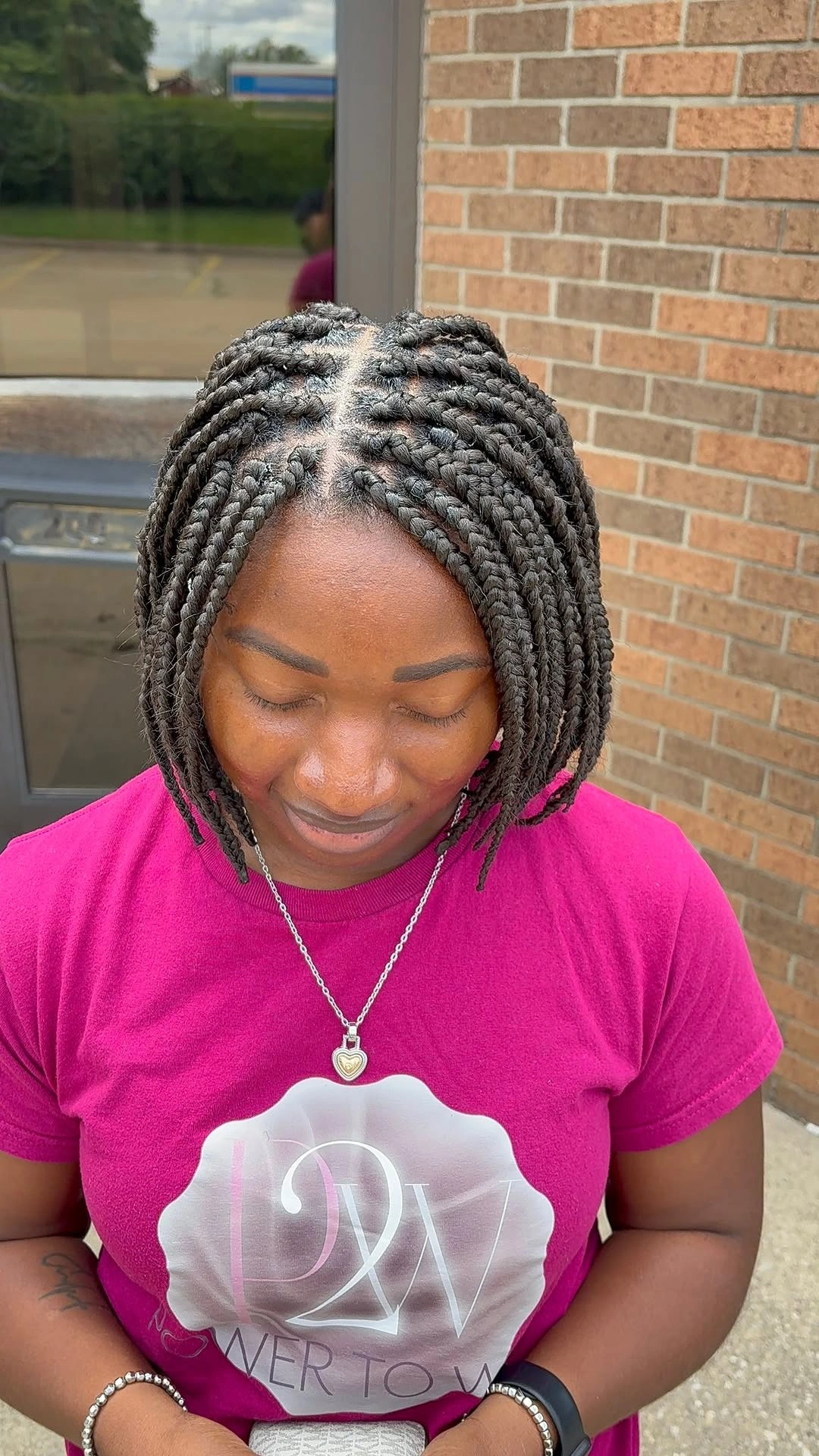 bob hairstyles for black women Short Braided Bob With Neat Center Parting