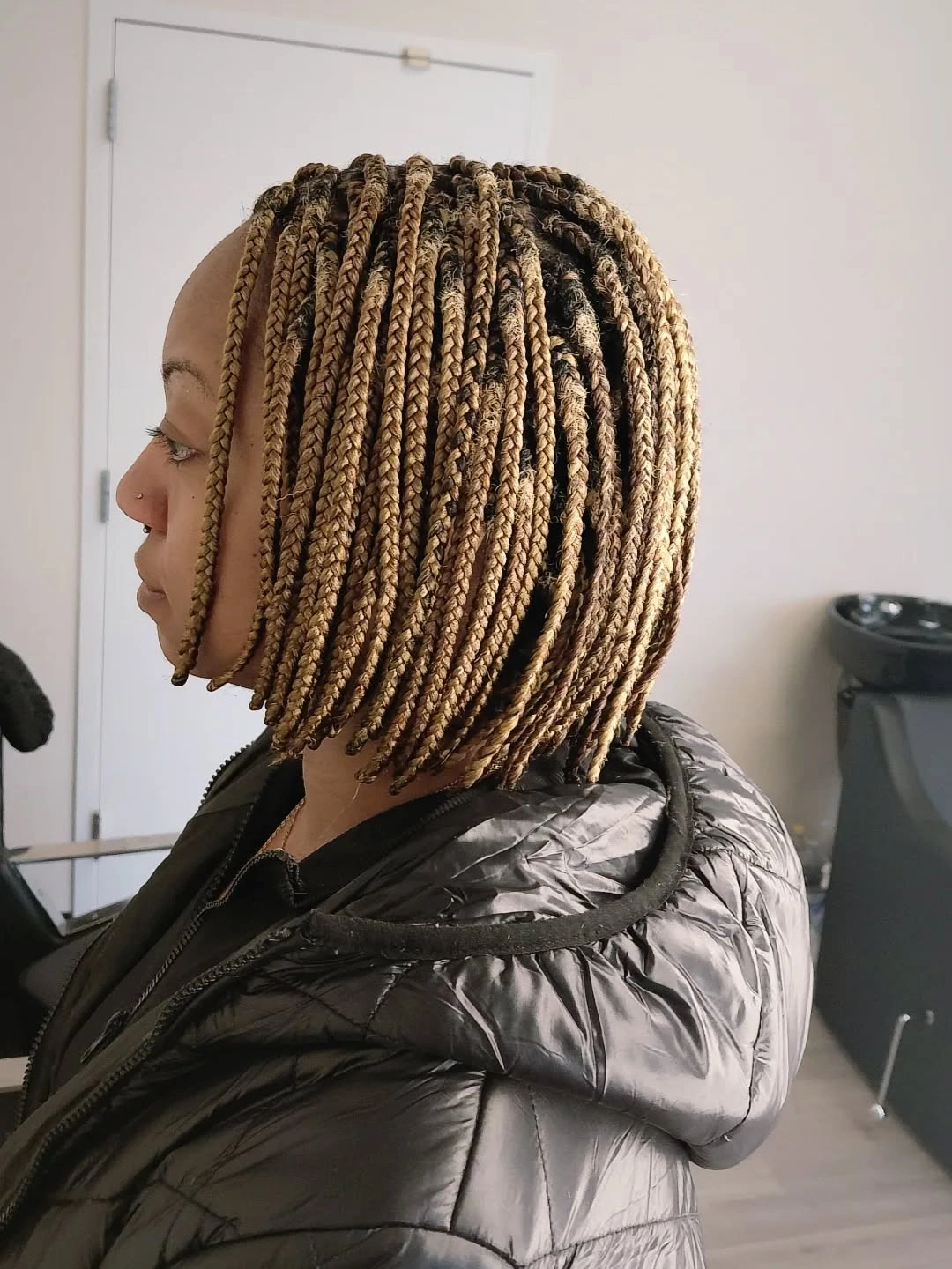 bob hairstyles for black women Blonde Braided Bob With Side-View Shape