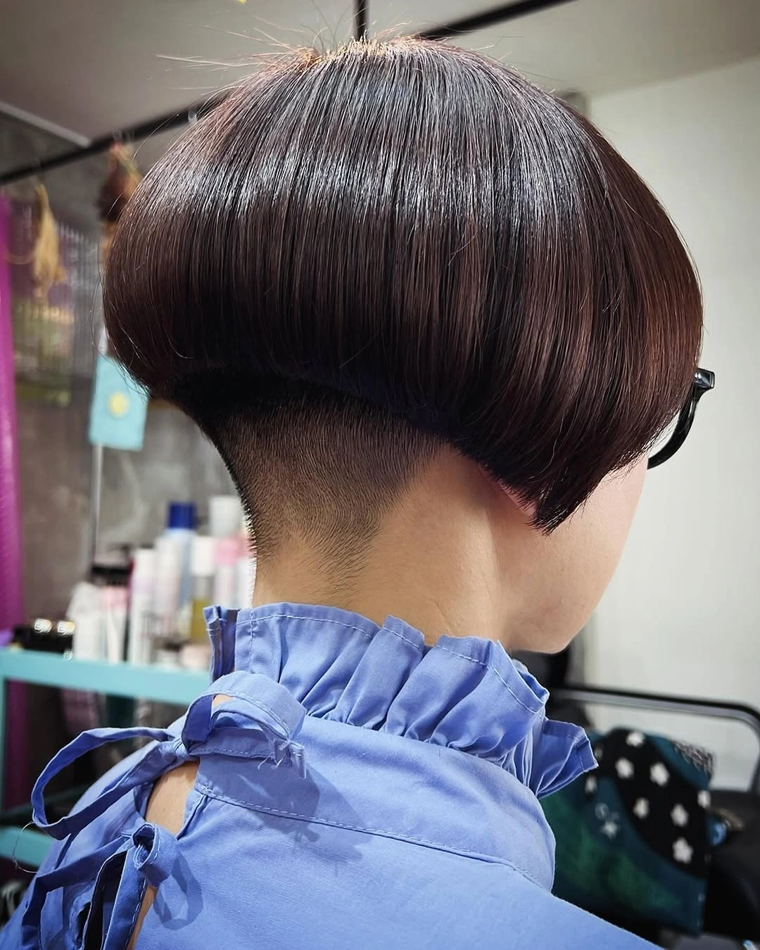 bobbed haircut for women Stacked Undercut Bob With Dramatic Precision