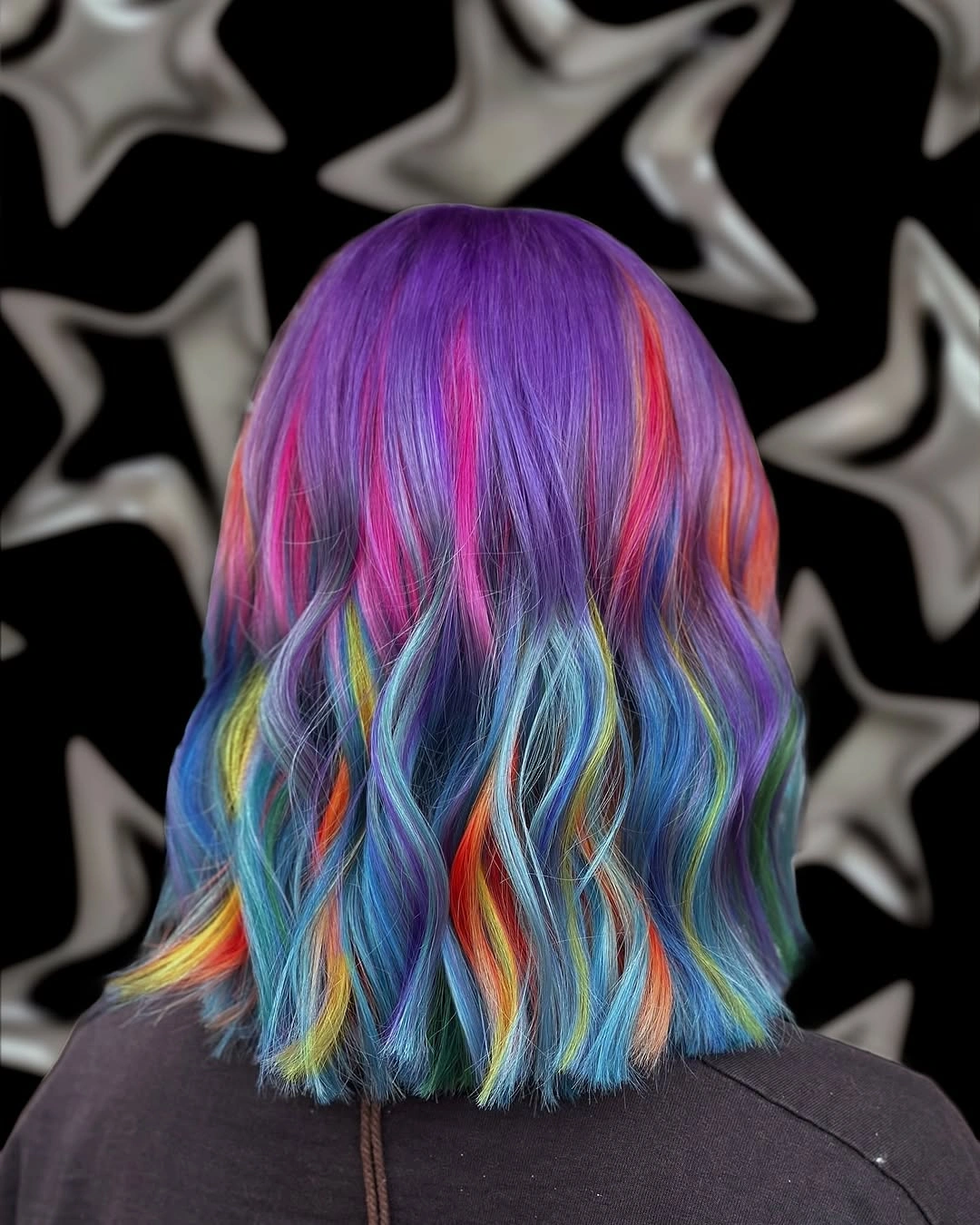 bobbed haircut for women Bold Rainbow Bob That Celebrates Creative Color