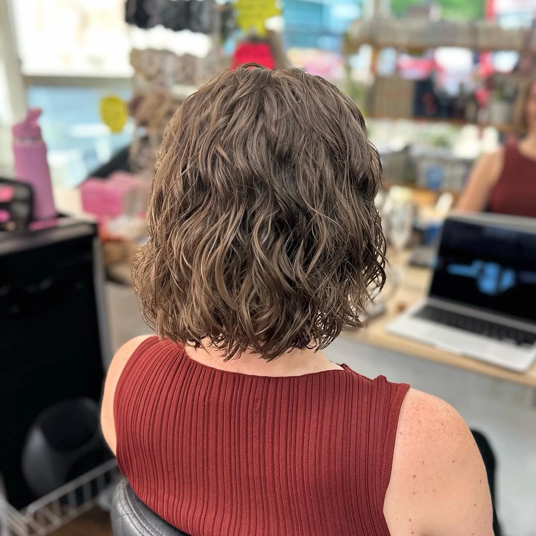 body waves hairstyle Textured Wavy Bob With Modern Dimension