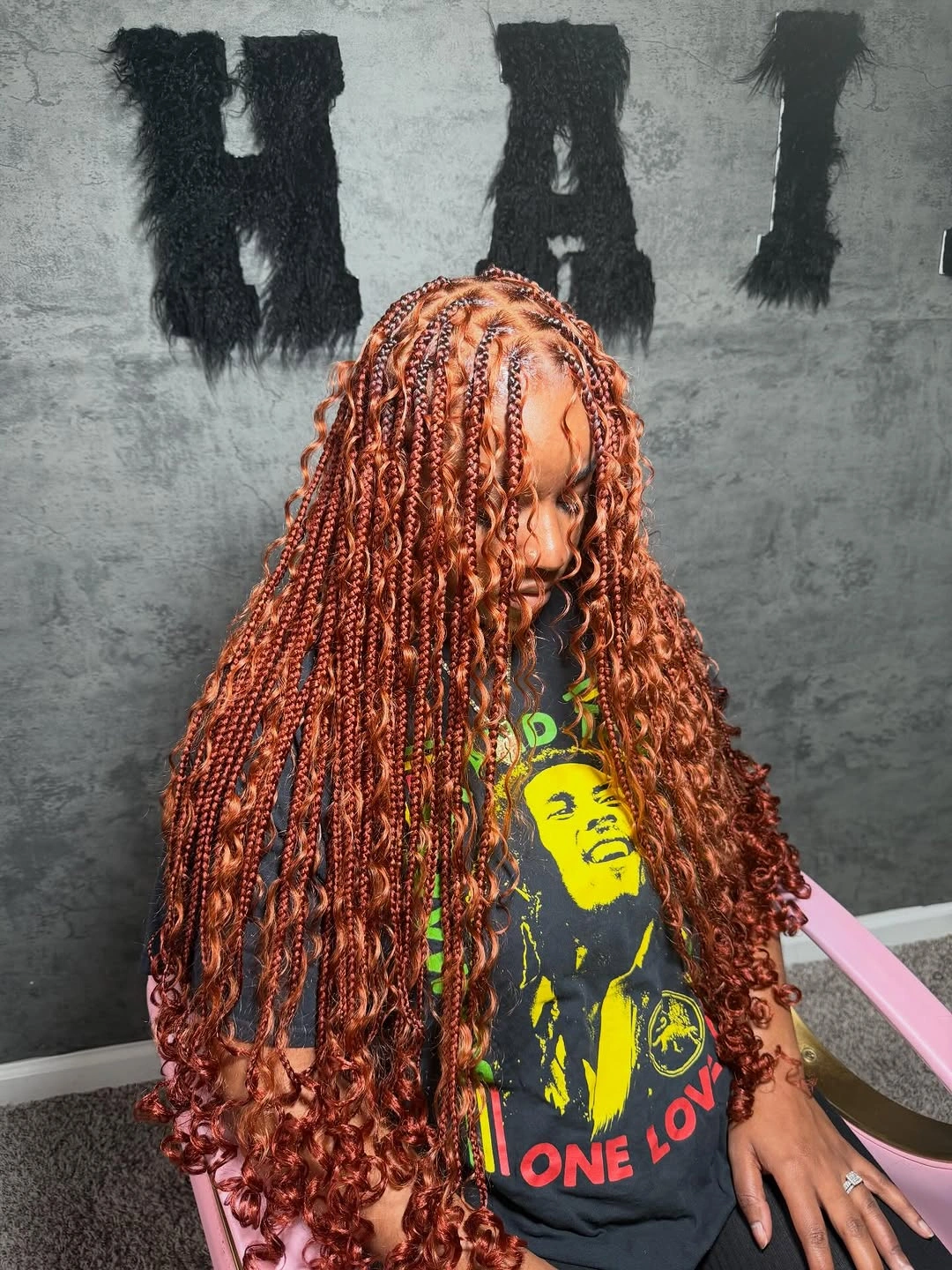 bora bora braids hairstyle Warm Copper Bora Bora Braids With Soft Spiral Ends