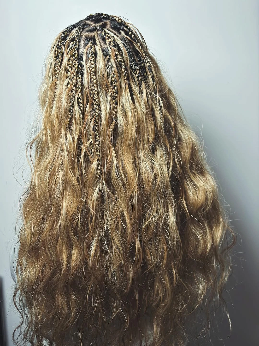 bora bora braids hairstyle Soft Bohemian Blonde Bora Bora Braids With Loose Waves