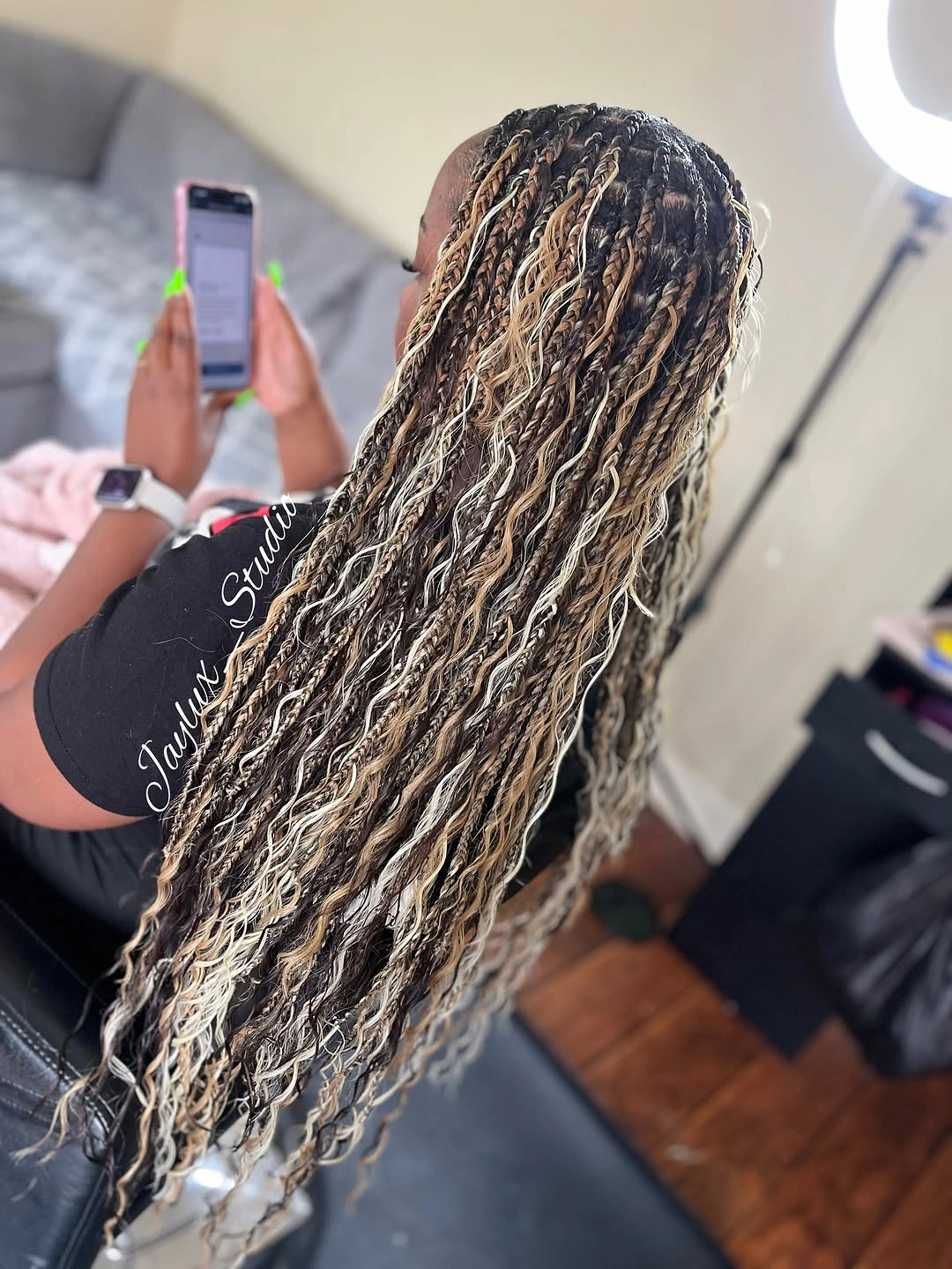 bora bora braids hairstyle High-Contrast Blonde Accent Bora Bora Braids