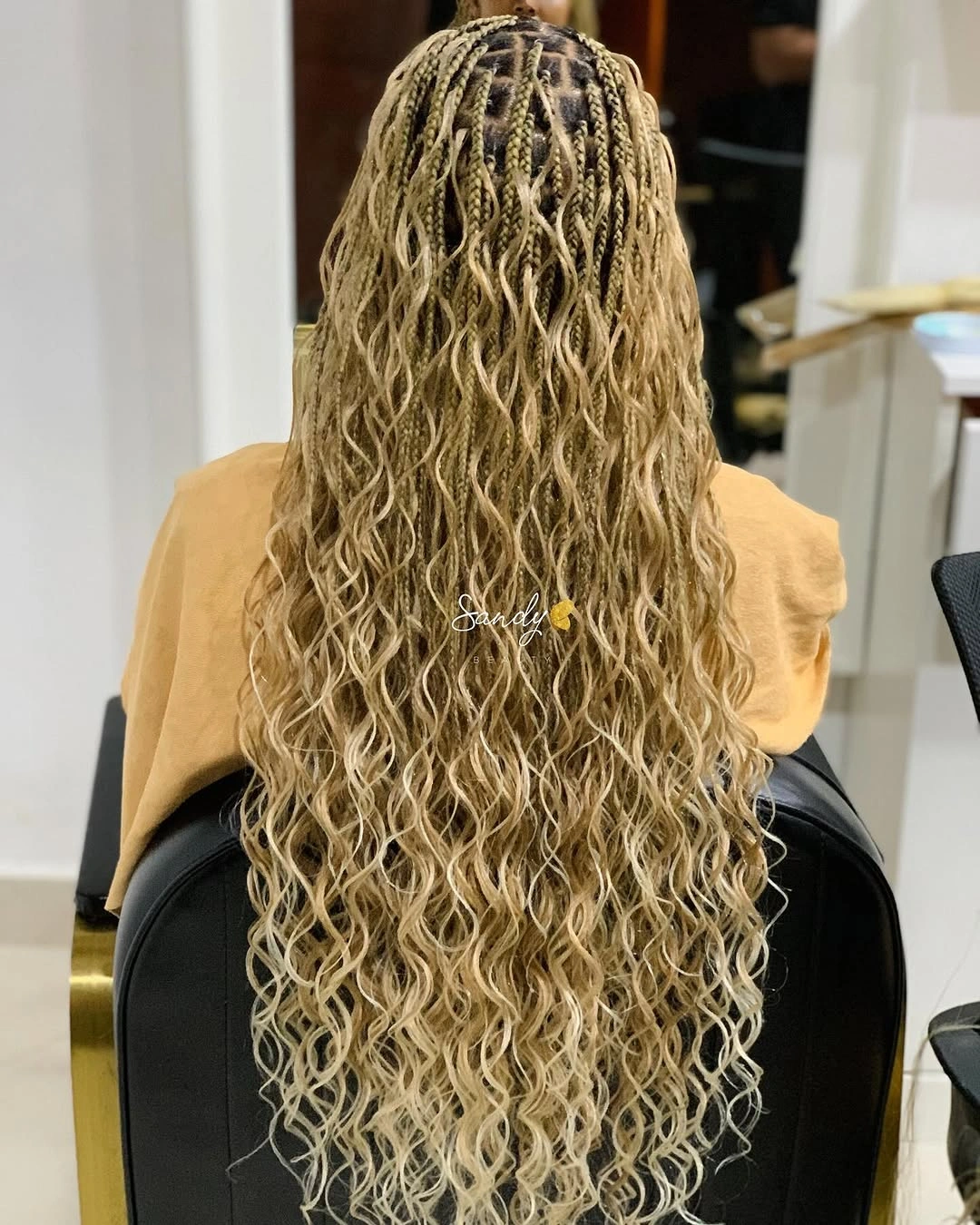 bora bora braids hairstyle Golden Blonde Bora Bora Braids With Flowing Mermaid Texture