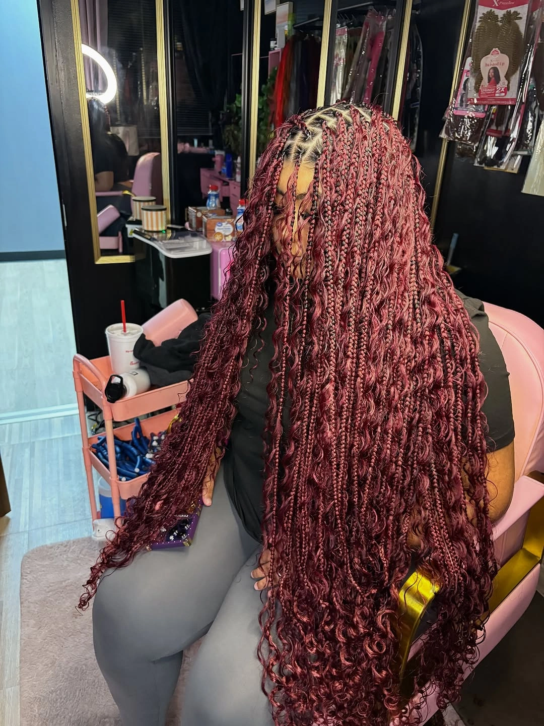 bora bora braids hairstyle Rich Burgundy Bora Bora Braids That Turn Heads