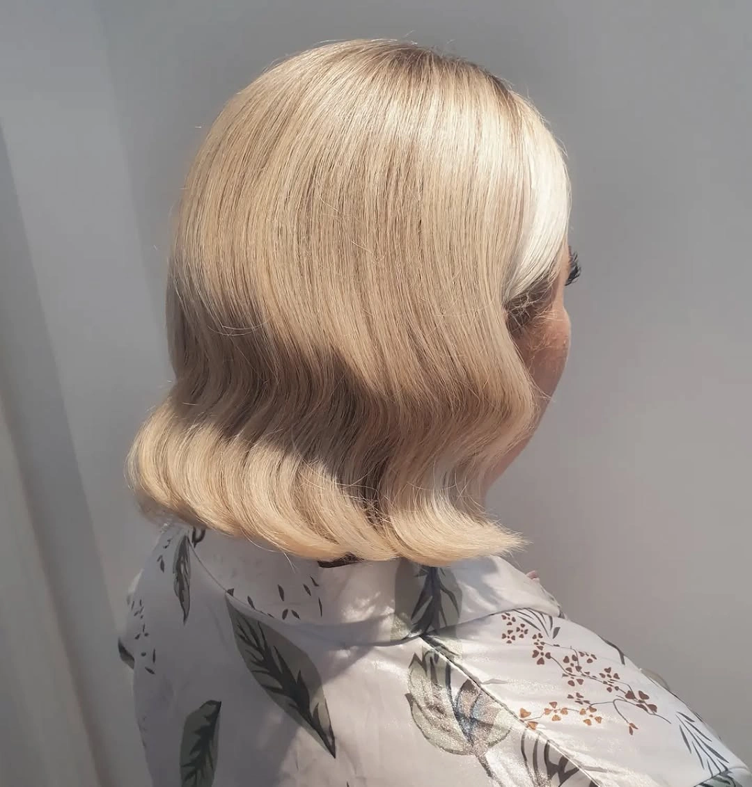 bridesmaid hairstyling Polished Vintage Blonde Waves
