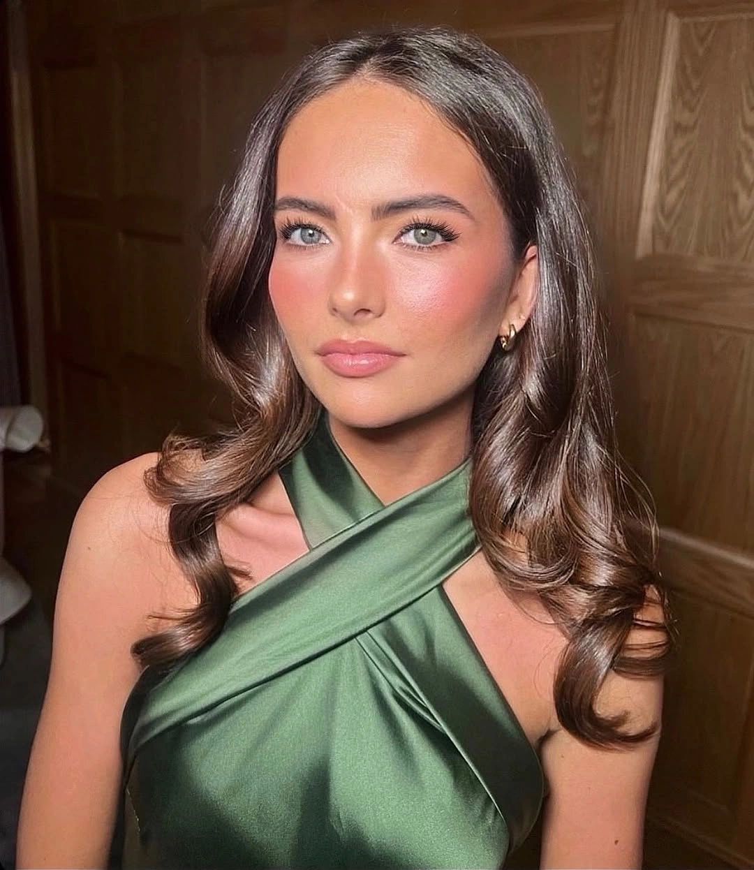bridesmaid hairstyling Classic Hollywood Waves for Timeless Elegance
